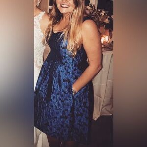 Nine West formal mini cocktail dress - size 10 - blue - wedding guest